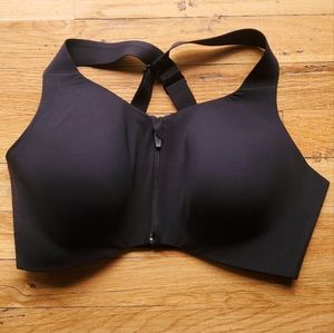Knix Front Zip Catalyst Sports Bra in Black, size 0+